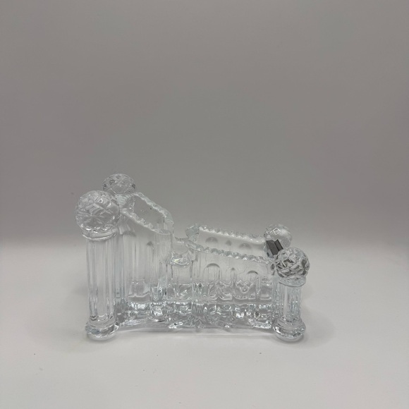 Vintage Clear Glass Lead Crystal Tape Dispenser Desk Accessory - Picture 4 of 8
